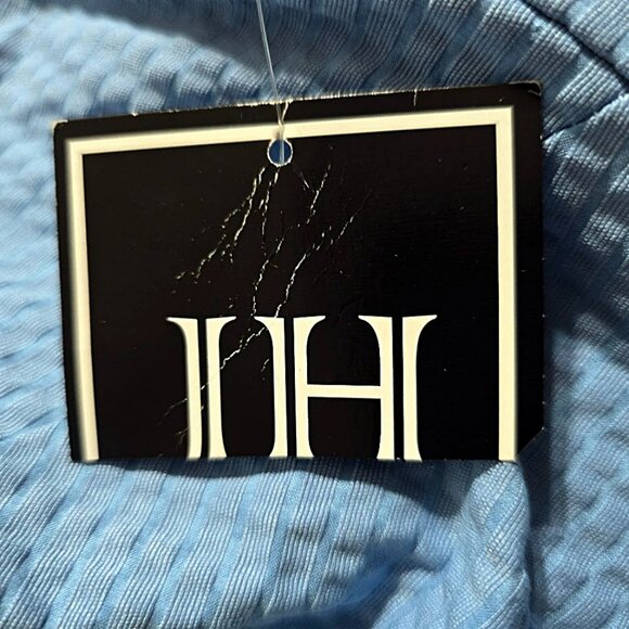 Nwt JH Blue Dress 10 Womens Ruffle Sleeve Feminine Casual Classic Preppy Shift - Picture 9 of 14